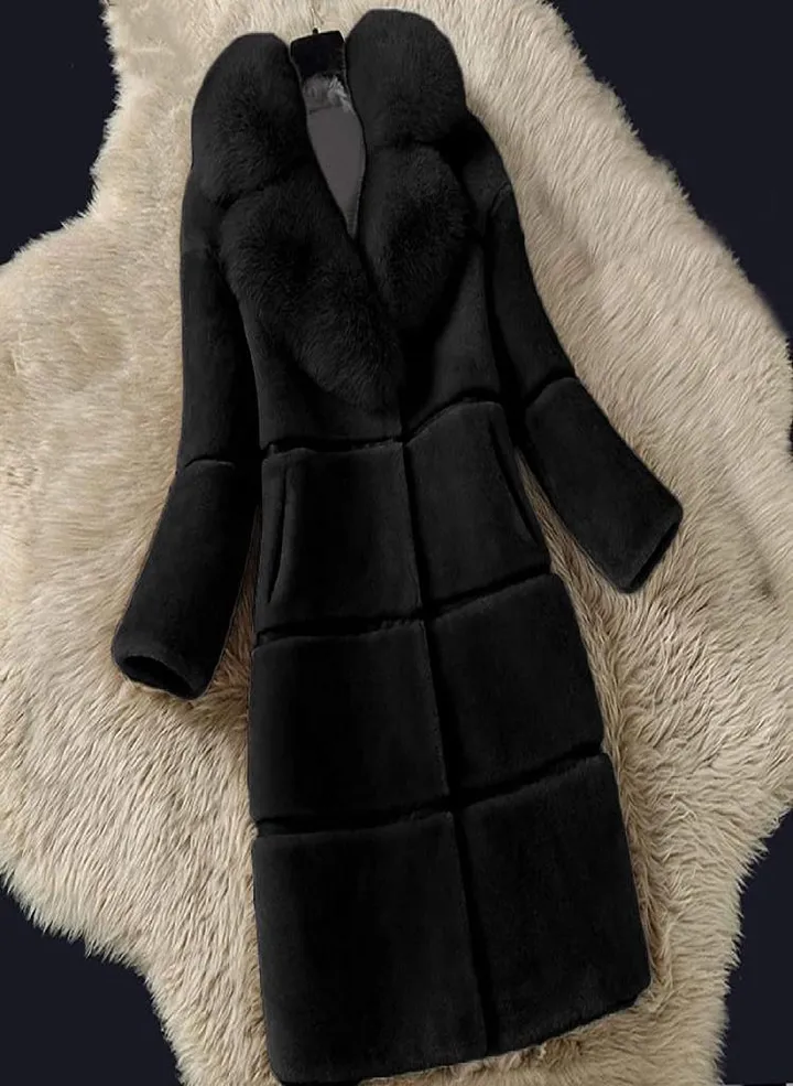 Women Plus Size Winter Office Lady Fauxr Coat Female Outwear Slim Jacket