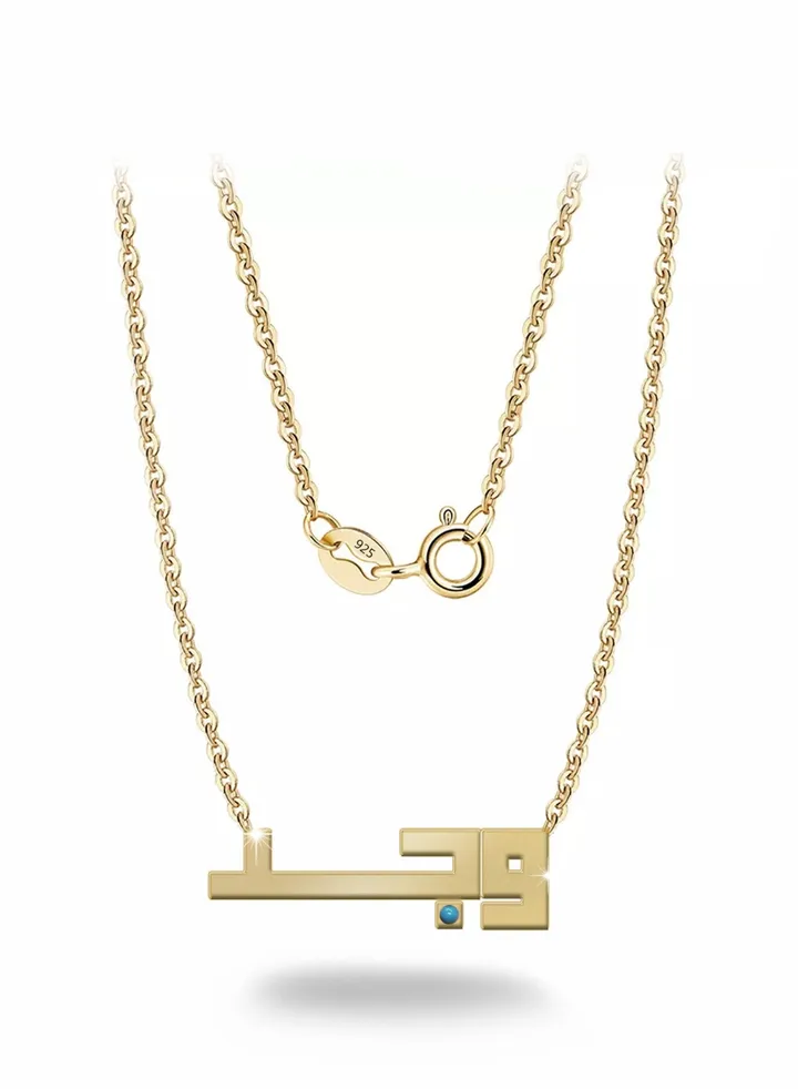 Womens necklace, chain with pendant made of 925 silver, name Wajd