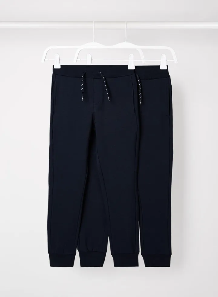 Baby/Kids Solid Joggers (Pack of 2) Navy