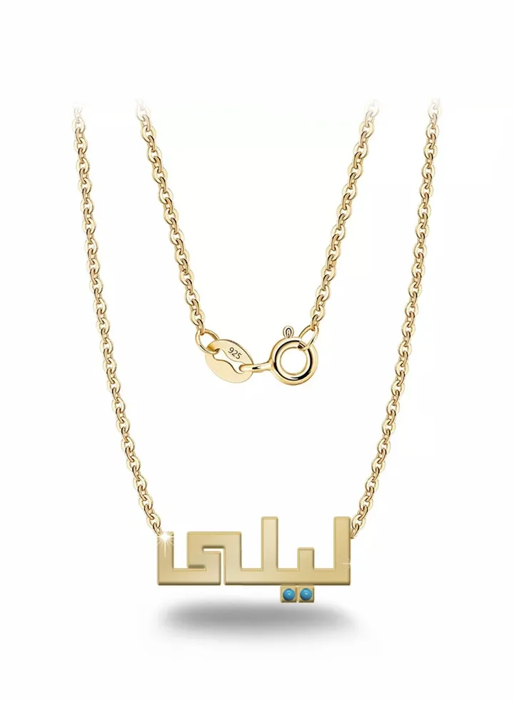Womens necklace, chain with pendant made of 925 silver, name Laila