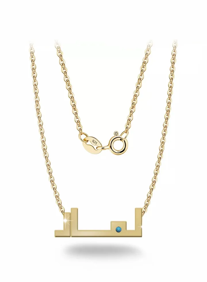 Womens necklace, chain with pendant made of 925 silver, name Lamar