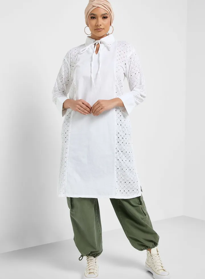 Schiffli Tunic Dress