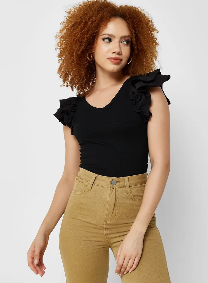 Ruffle Sleeve Bodysuit