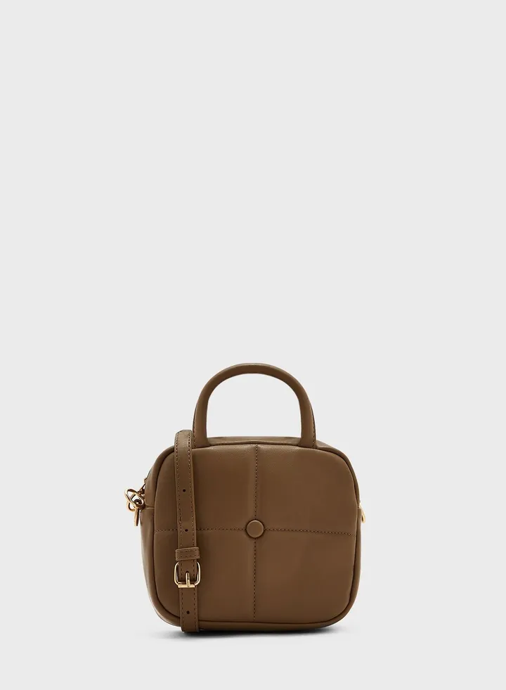 Square Quilted Satchel Bag