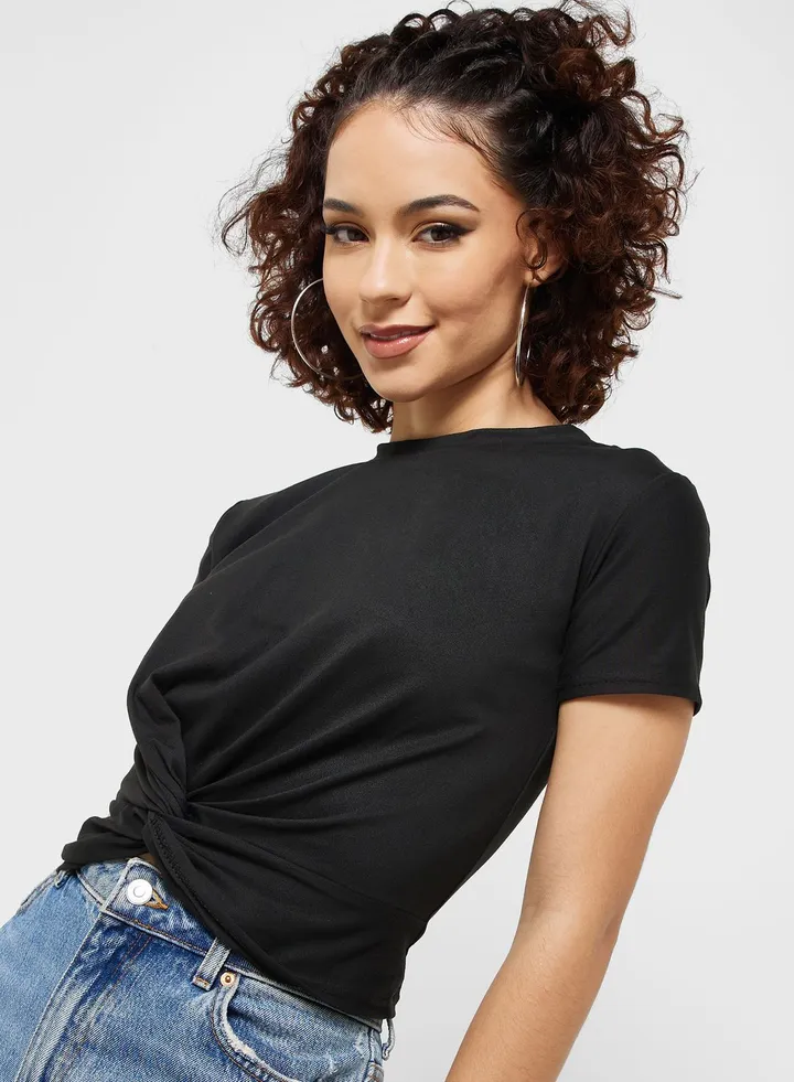 Cross Bottom Hem Detail Top