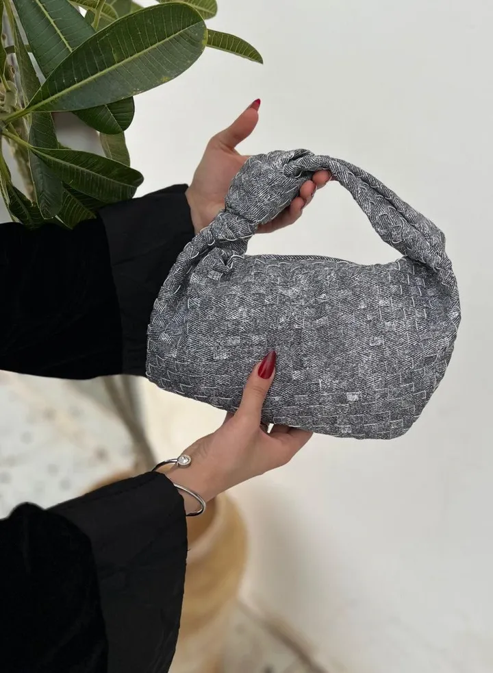 Twisted jeans handbag