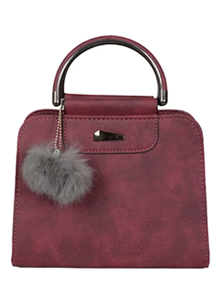 Leather Shoulder Bag Red