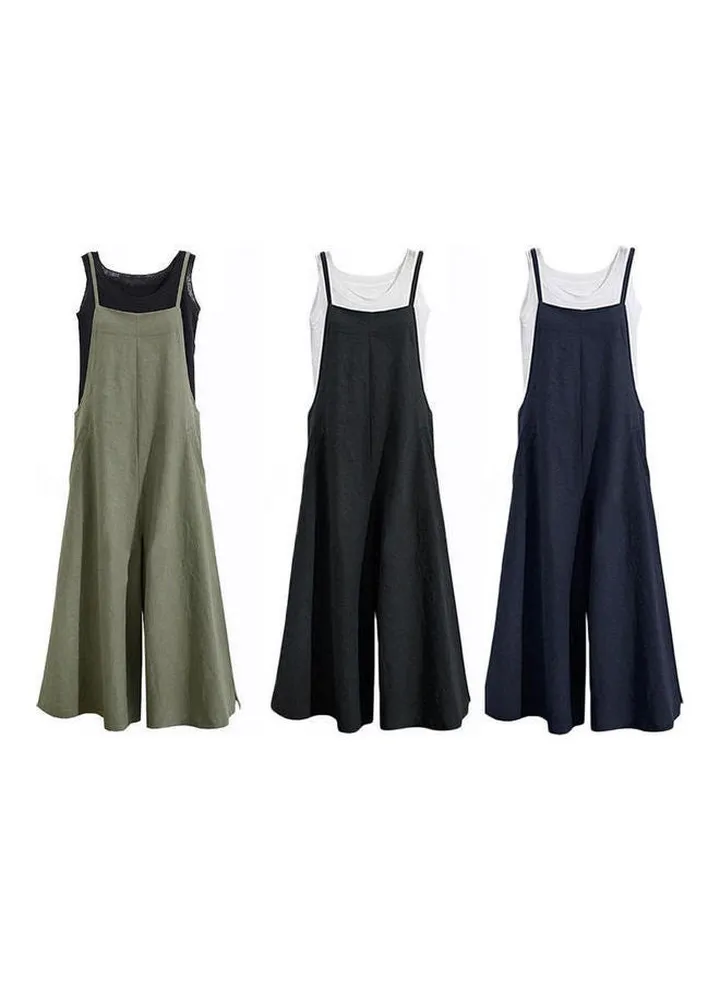 Casual Oversized Dungarees Dark Blue