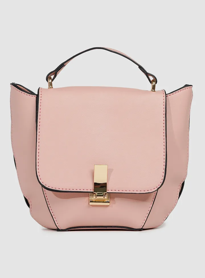 Casual Solid Pattern Satchel NUDE