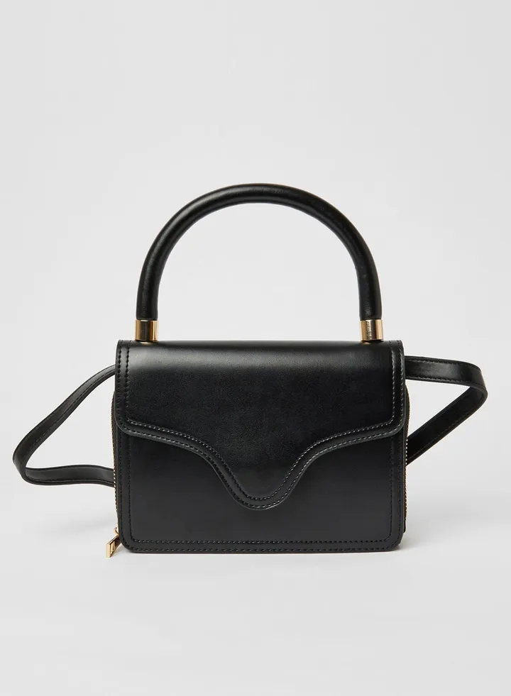 Top Handle Mini Crossbody Bag Black