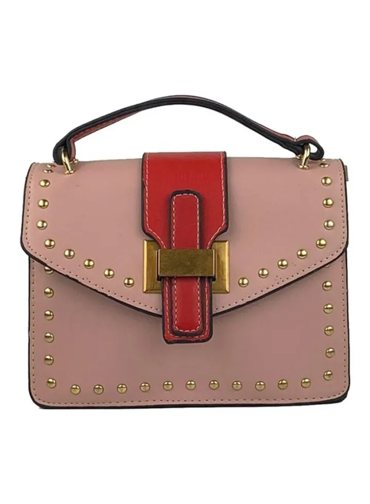 Leather Satchel Bag Pink/Red