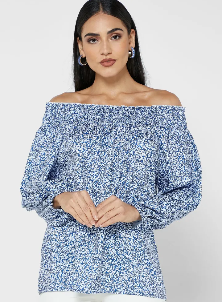 Ditsy Print Bardot Top