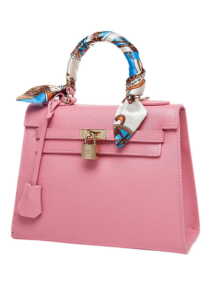 Leather Satchel Bag Pink