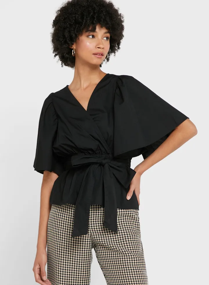 Kimono Sleeve Wrap Top