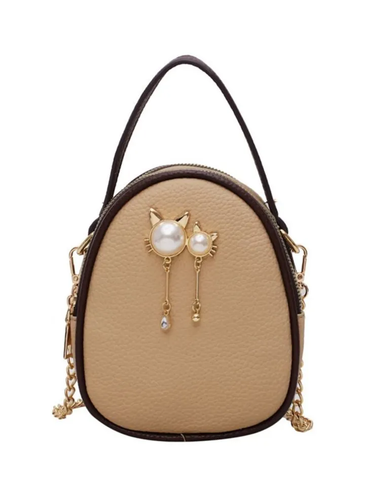 Leather Satchel Bag Khaki