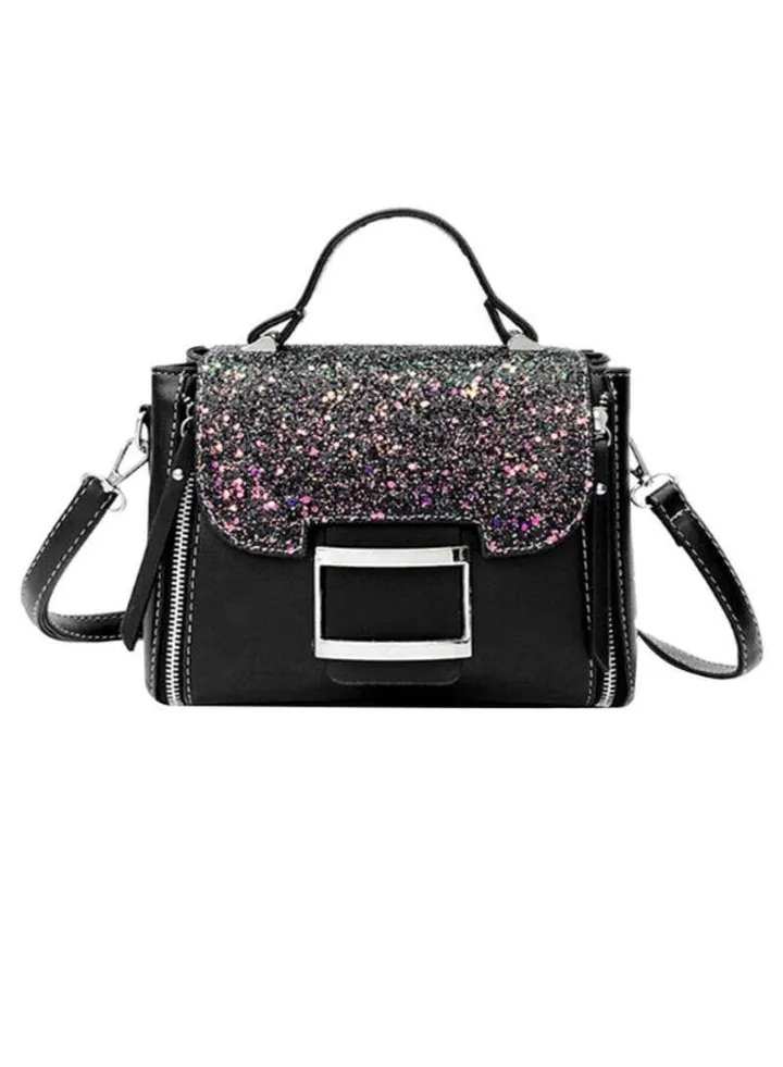 Stylish And Elegant Satchel Handbag Black/Purple