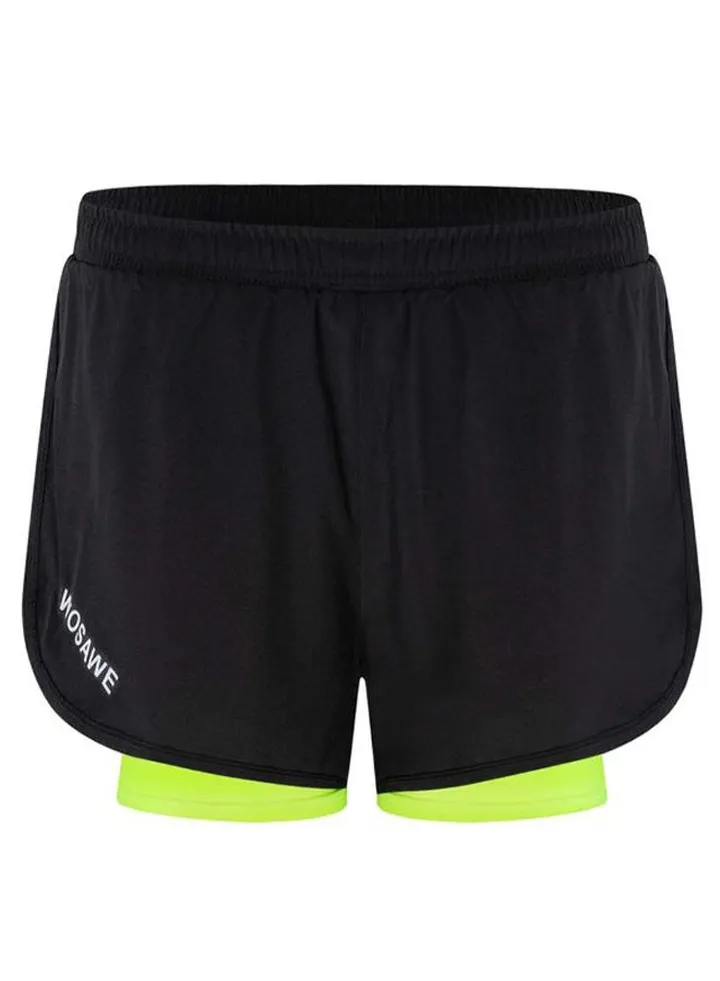 2-In-1 Breathable Active Training Shorts Black