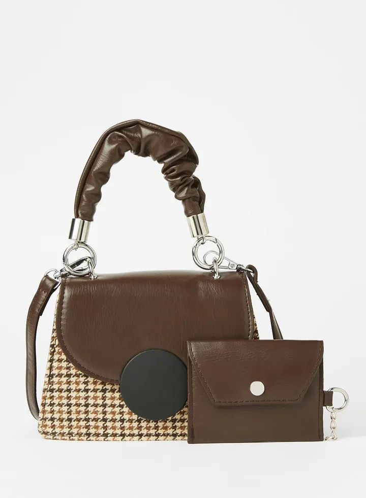 Women's Stylish Casual PU Satchel With Wallet Brown