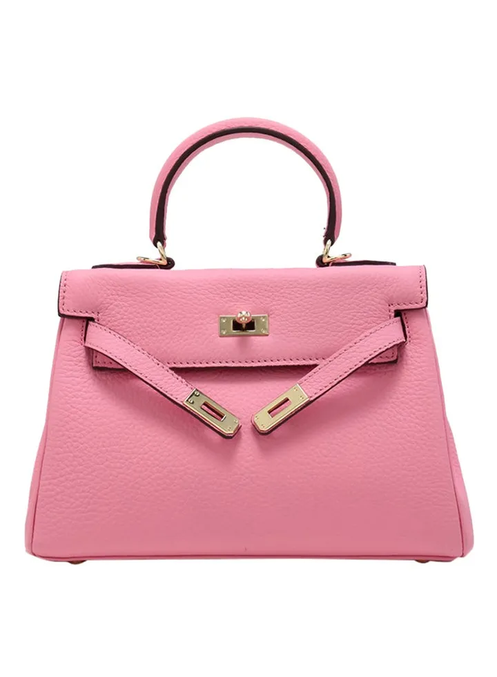 Classic Leather Satchel Bag Pink