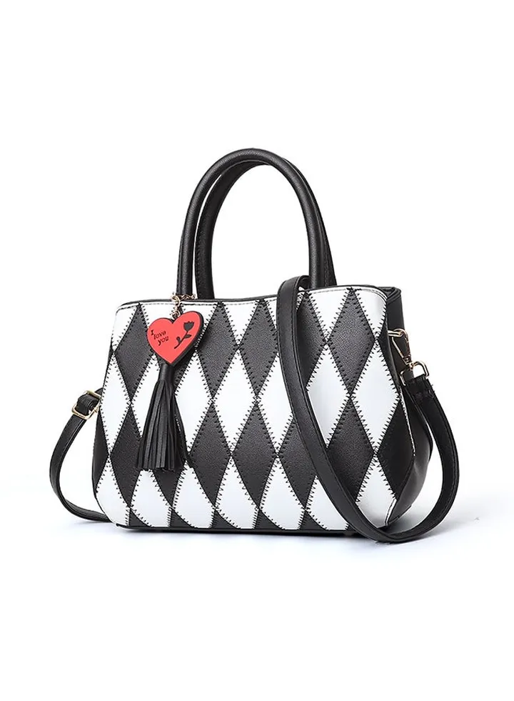 Stylish Light Weight Satchel White/Black
