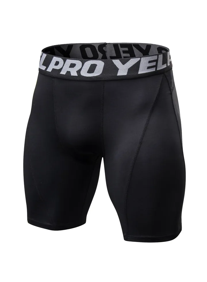 Men Quick Dry Breathable Elastic Shorts Black