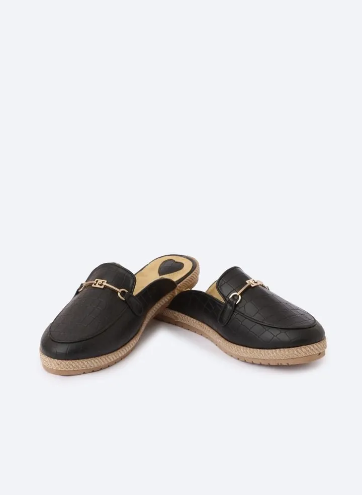 Slipper Circled Crocodile Accessories Leather Flat
