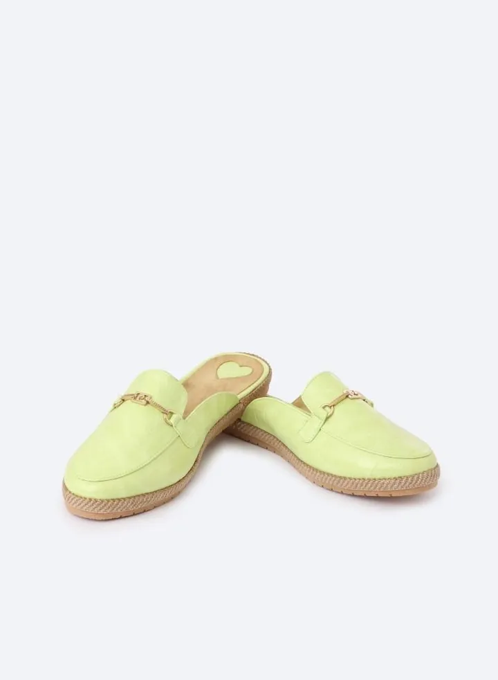 Slipper Circled Crocodile Accessories Leather Flat