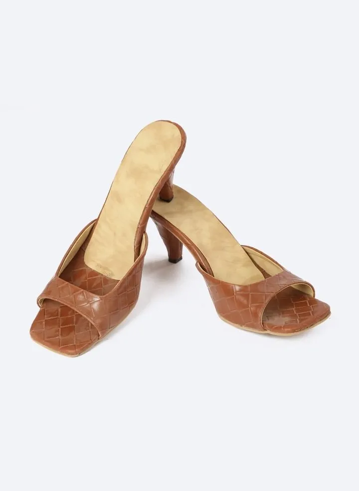 Matt Leather Slipper, 7cm