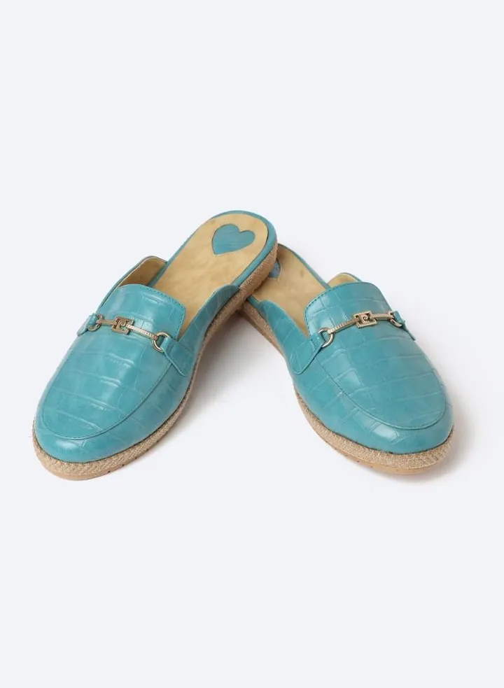 Slipper Circled Crocodile Accessories Leather Flat