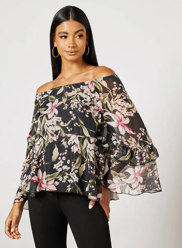 Woven Long Sleeve Top Multicolour