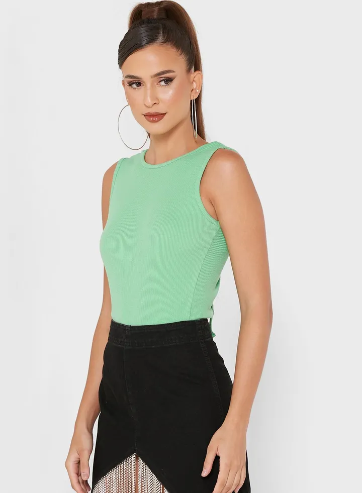 Tie Detail Ribbed Body