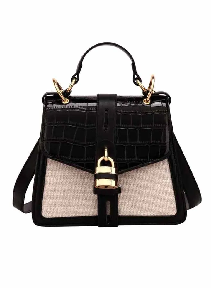 Lightweight Stylish Satchel Bag Black/White