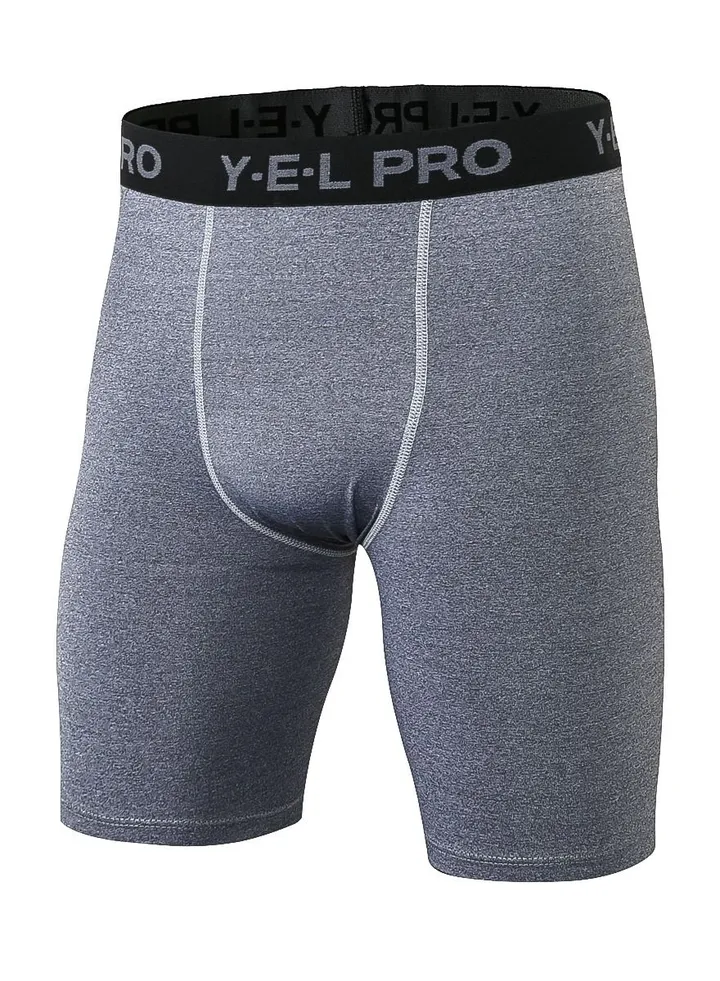 Men Quick Dry Breathable Elastic Shorts Grey
