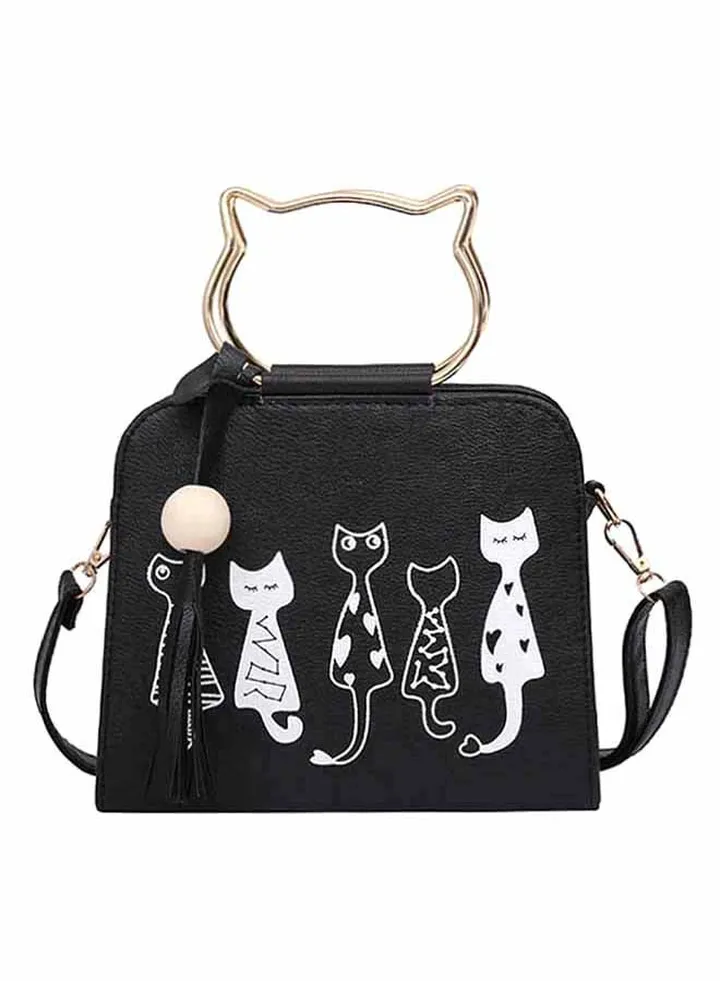 Elegant Stylish Satchel Black/White