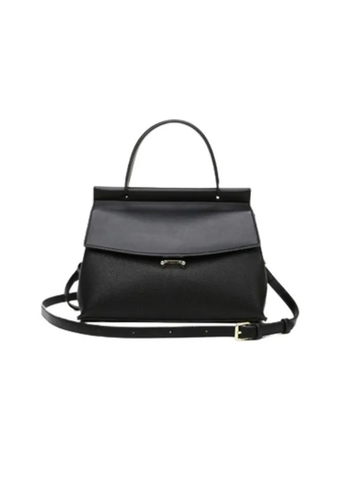 Women's black PU fashion satchel