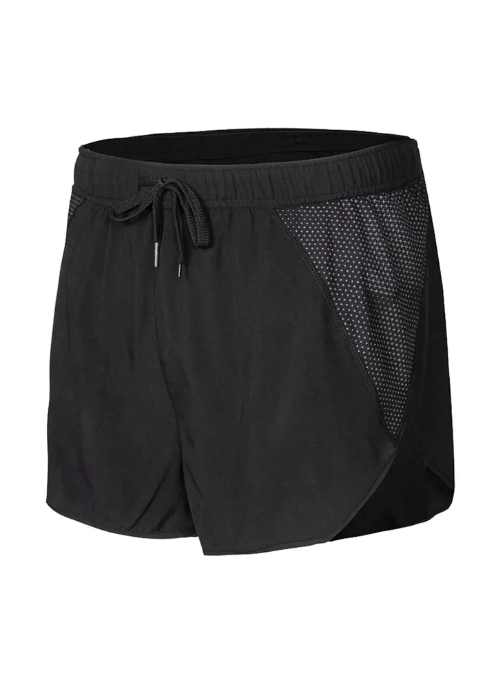 Sports Breathable Side Split Pocket Shorts Black