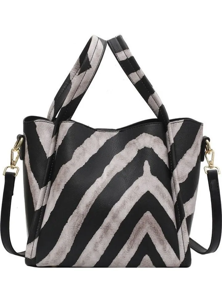 Print Satchel Black/White