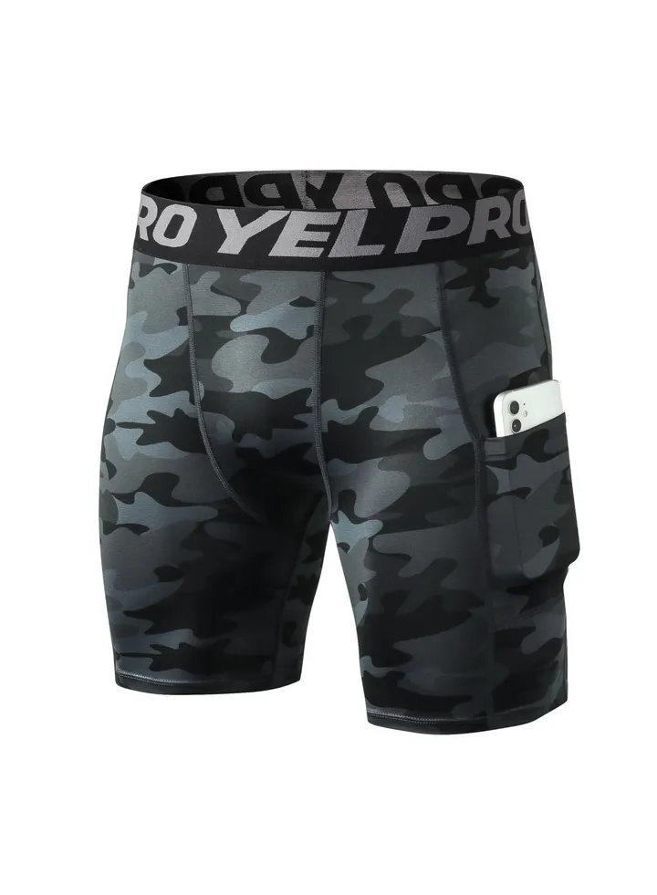 Men Quick Dry Breathable Elastic Shorts Black