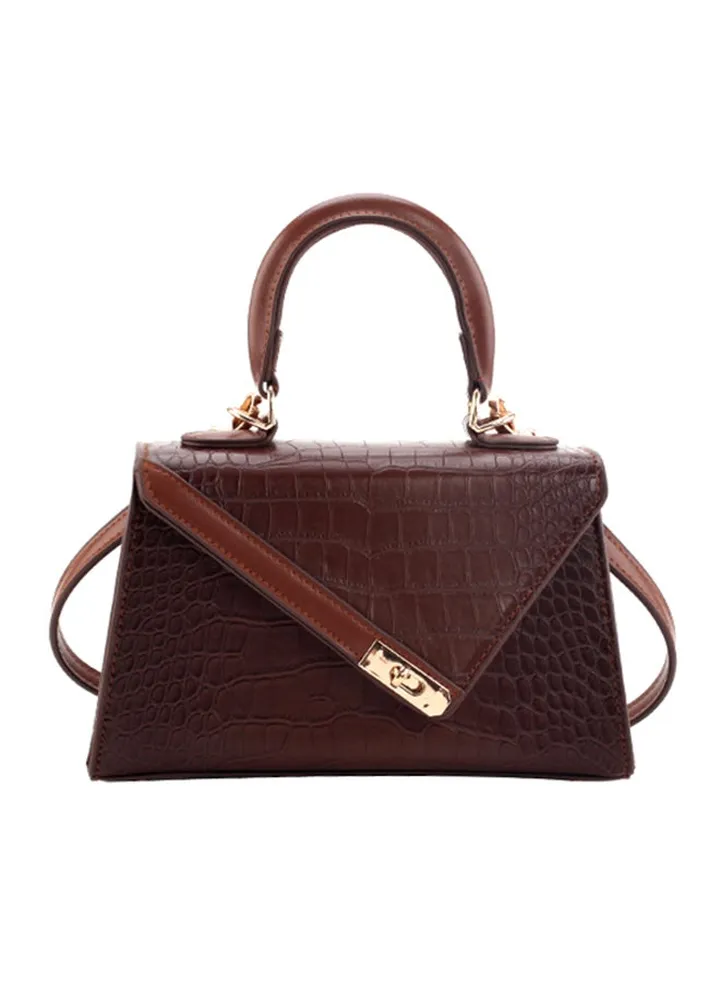 Stylish Leather Satchel Brown