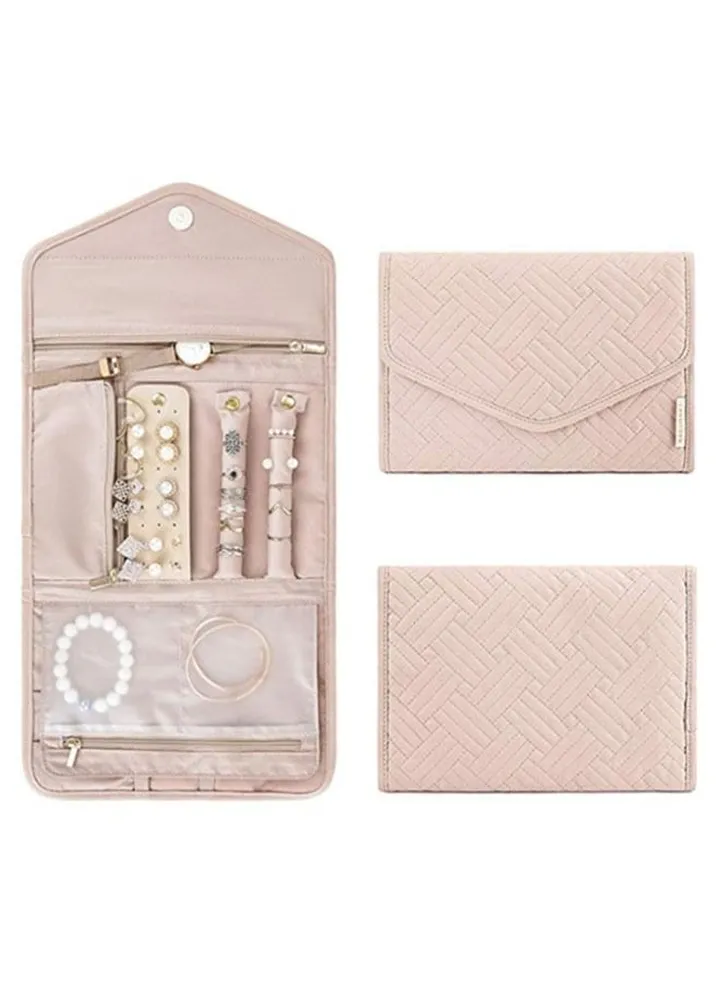 Jewelry Storage Bag,Large Capacity Storage,Travel Organizer,Reasonable Partition Design,Suitable for Storing Necklaces/Earrings/Rings/Bracelets(Pink)