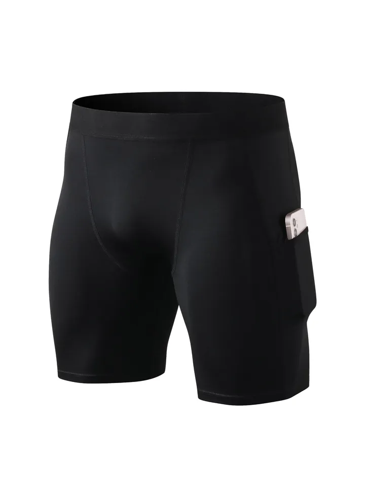 Men Quick Dry Breathable Elastic Shorts Black