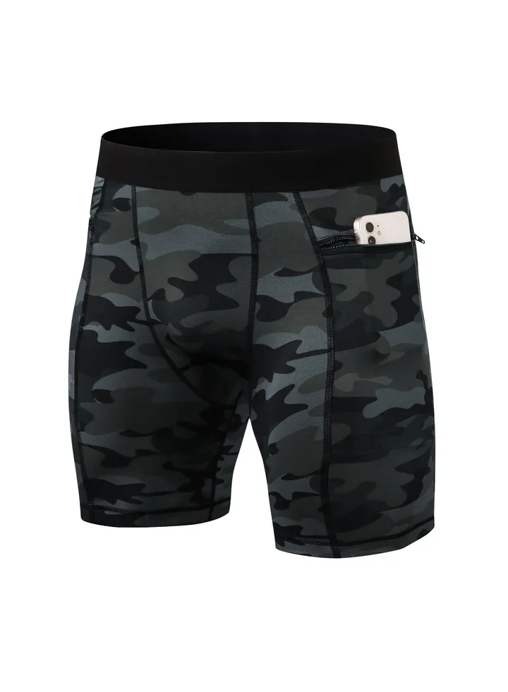 Men Quick Dry Breathable Elastic Shorts Black