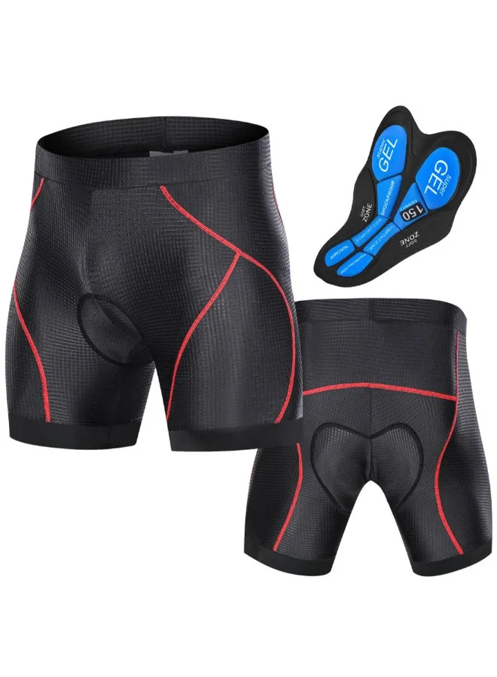 Anti-Slip 3D Padded Cycling Shorts Black/Red