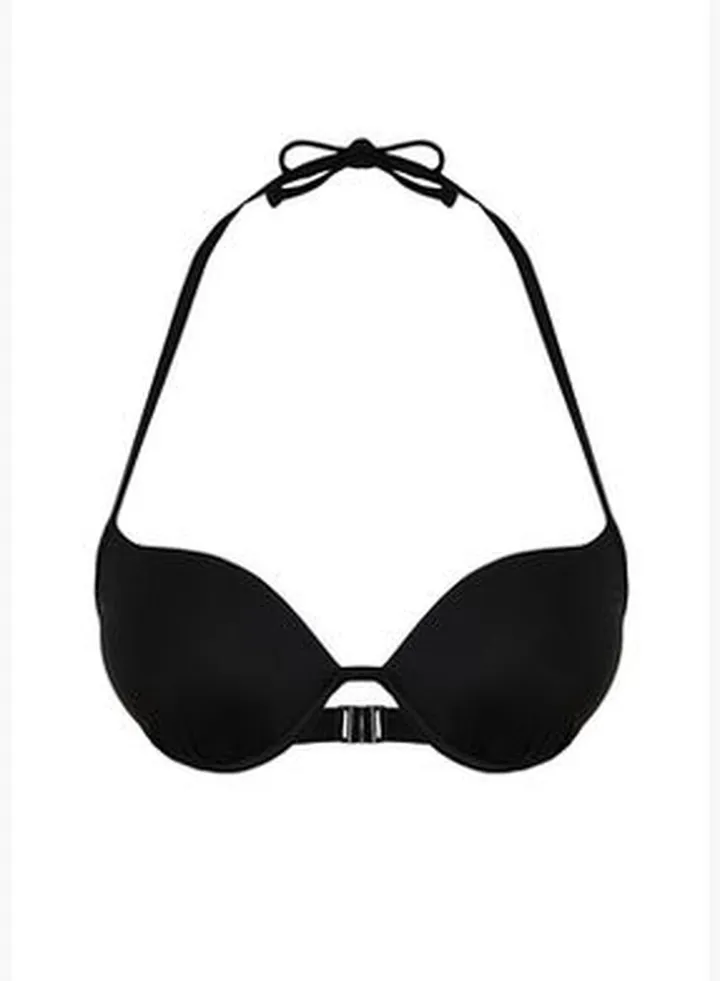 Black Balconette Push Up Bikini Top TBESS24BU00067