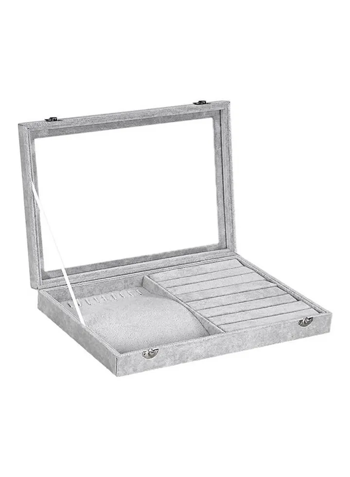 Velvet Flannelette Necklace And Rings Jewelry Box