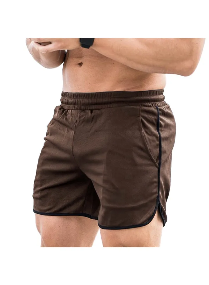 Sports Fitness Pockets Shorts Brown