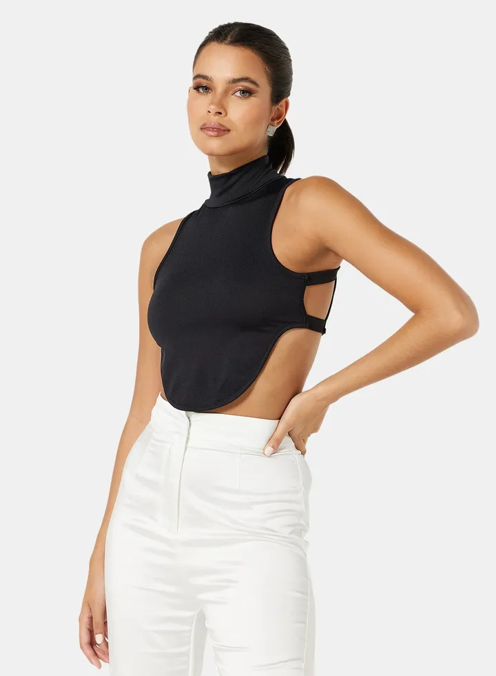 High Neck Blouse Black