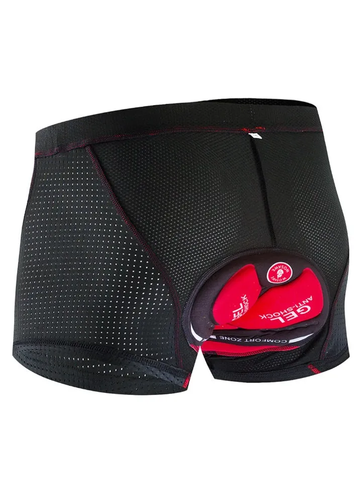 5D Padded MTB Bicycle Underwear Shorts Black/Red