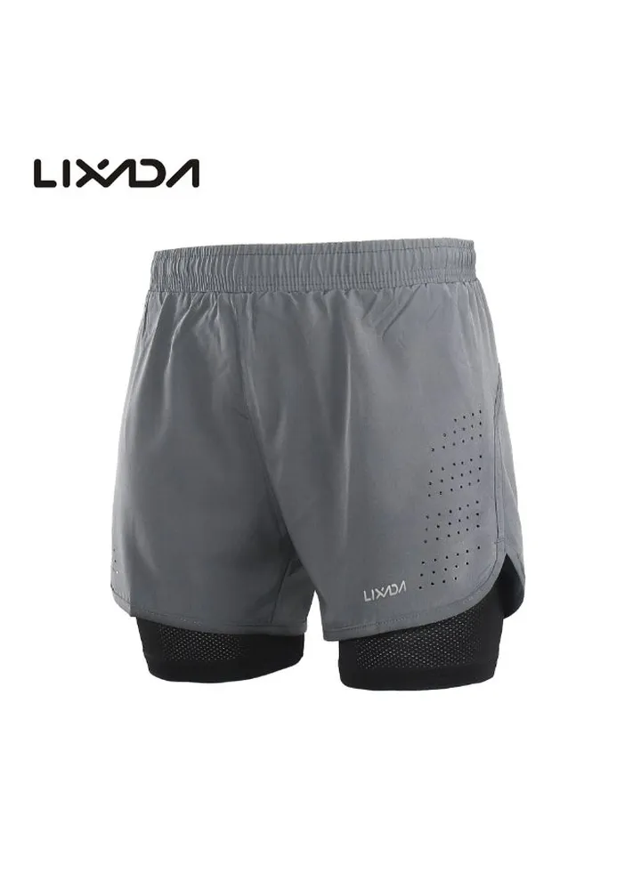 2-in-1 Running Shorts Grey