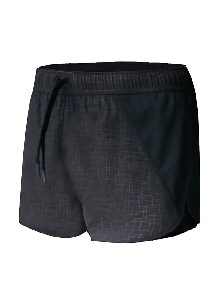Sports Breathable Side Split Pocket Shorts Black